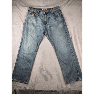 Wrangler Jeans Co‎ Loose Straight Light Wash Denim Mens Size 38x32